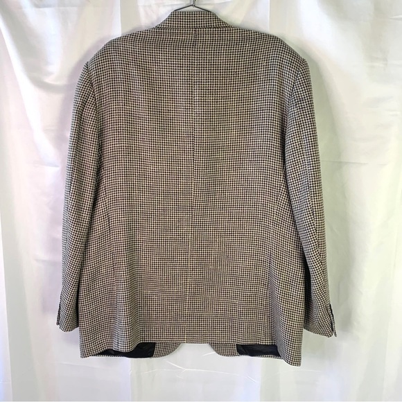 SILVIO BRESCIANI HOUNDSTOOTH BLAZER  BLUE BLAZER WOOL BLAZER MADE IN ITALY 46R - Picture 4 of 12